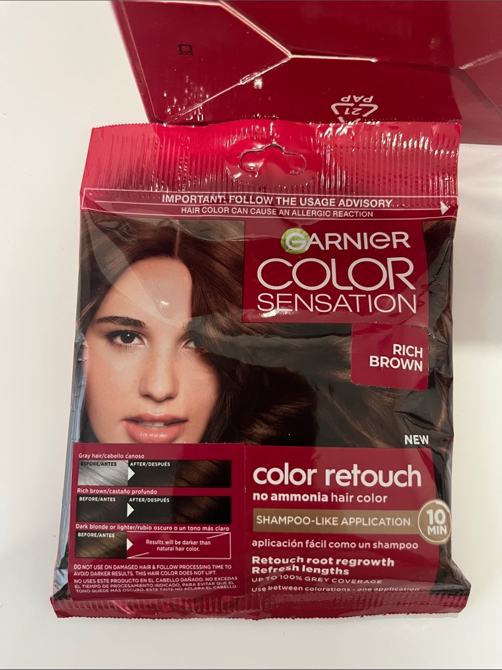 Garnier Color Sensation Color Retouch - Rich Brown Shade Quantity 5 sachets.